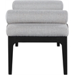 Meridian Furniture Priscilla Grey Linen Textured Fabric Bench