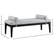 Meridian Furniture Priscilla Grey Linen Textured Fabric Bench
