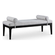 Meridian Furniture Priscilla Grey Linen Textured Fabric Bench