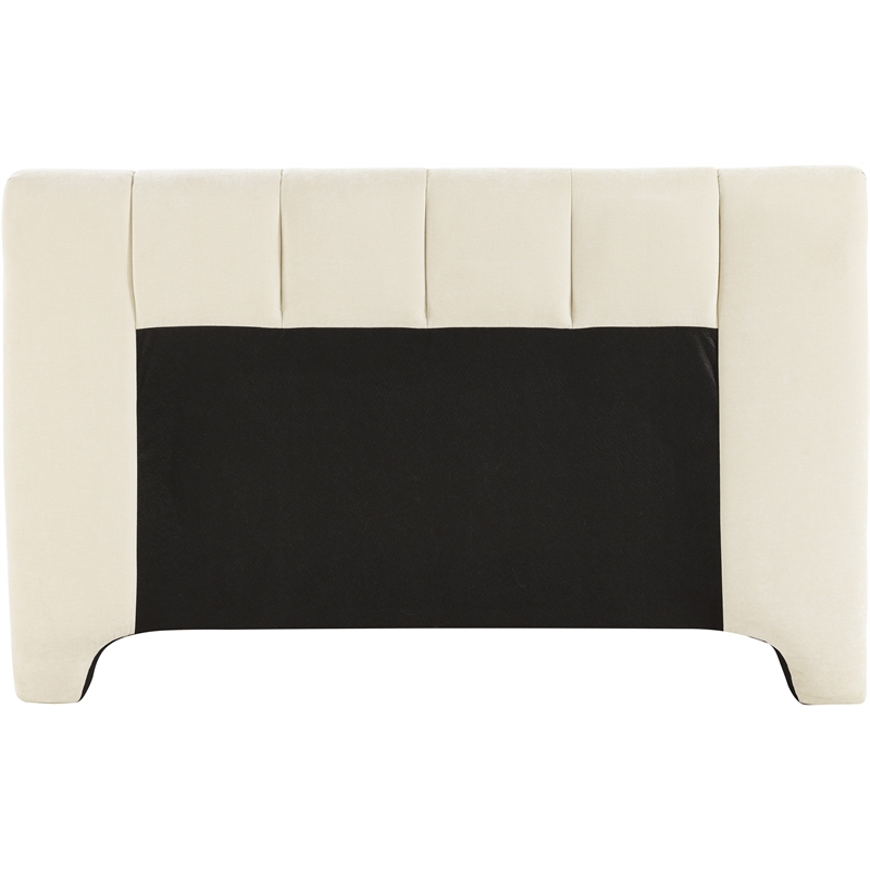 Meridian Furniture Camila Beige Chenille Fabric Queen Bed