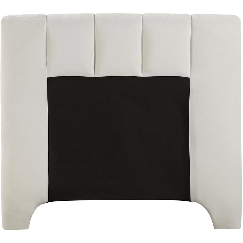 Meridian Furniture Camila Cream Chenille Fabric Twin Bed