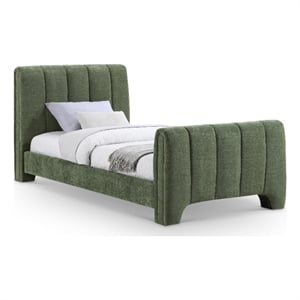 Meridian Furniture Camila Green Chenille Fabric Twin Bed