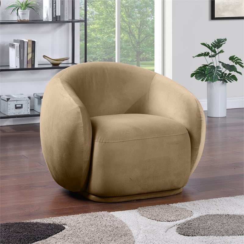 Meridian Furniture Emery Beige Velvet Chair