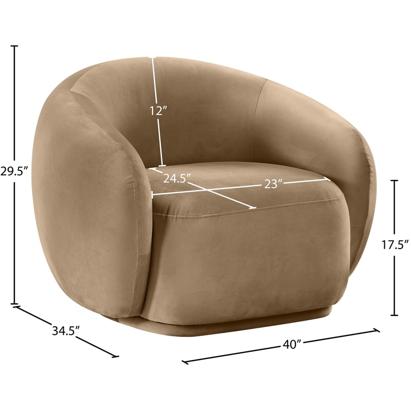 Meridian Furniture Emery Beige Velvet Chair
