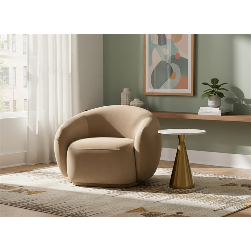 Meridian Furniture Emery Beige Velvet Chair