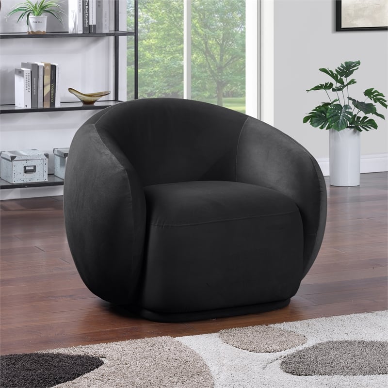 Meridian Furniture Emery Black Velvet Chair