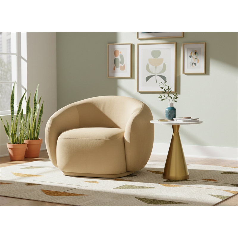 Meridian Furniture Emery Camel Velvet Chair