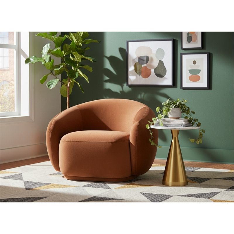 Meridian Furniture Emery Cognac Velvet Chair