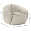 Meridian Furniture Emery Cream Velvet Chair
