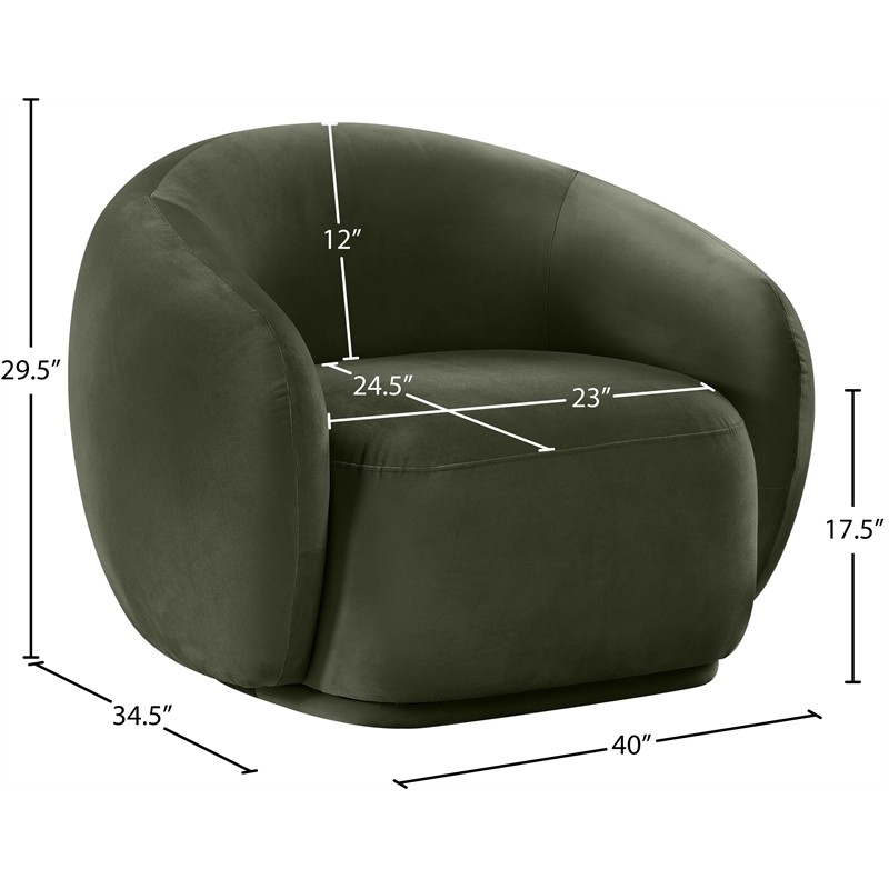 Meridian Furniture Emery Green Velvet Chair