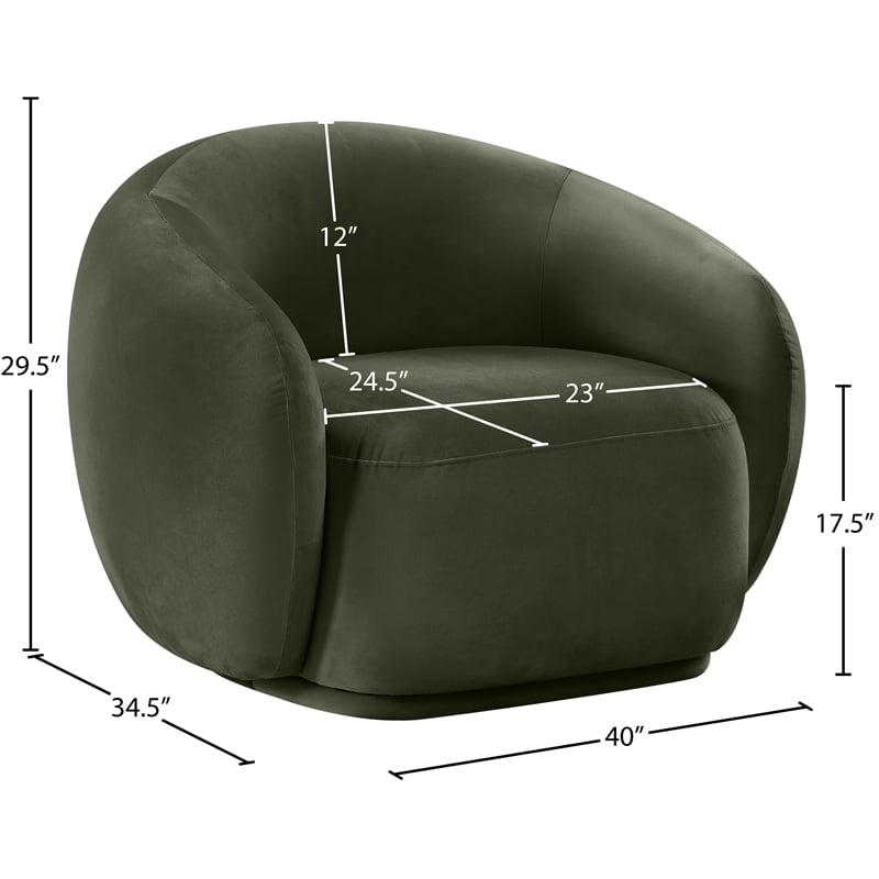 Meridian Furniture Emery Green Velvet Chair