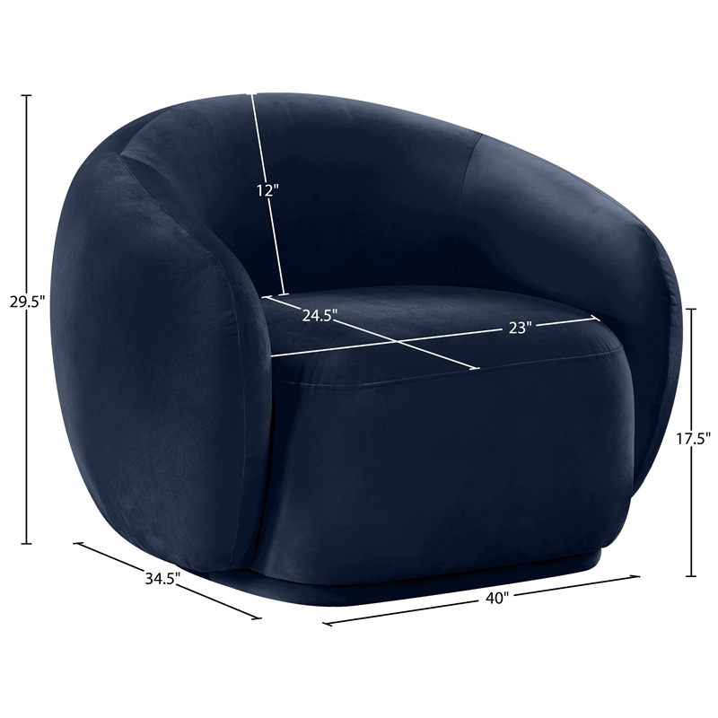Meridian Furniture Emery Navy Velvet Chair