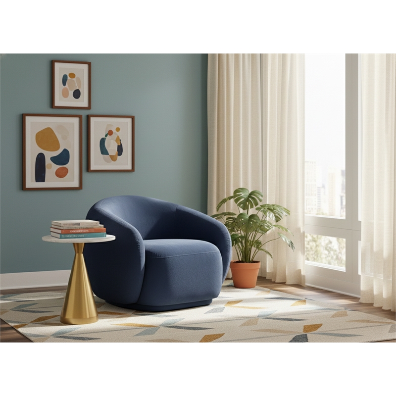 Meridian Furniture Emery Navy Velvet Chair