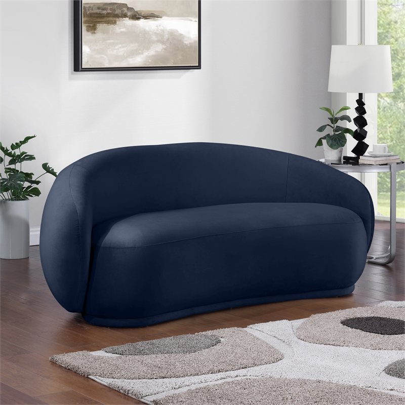 Meridian Furniture Emery Navy Velvet Loveseat