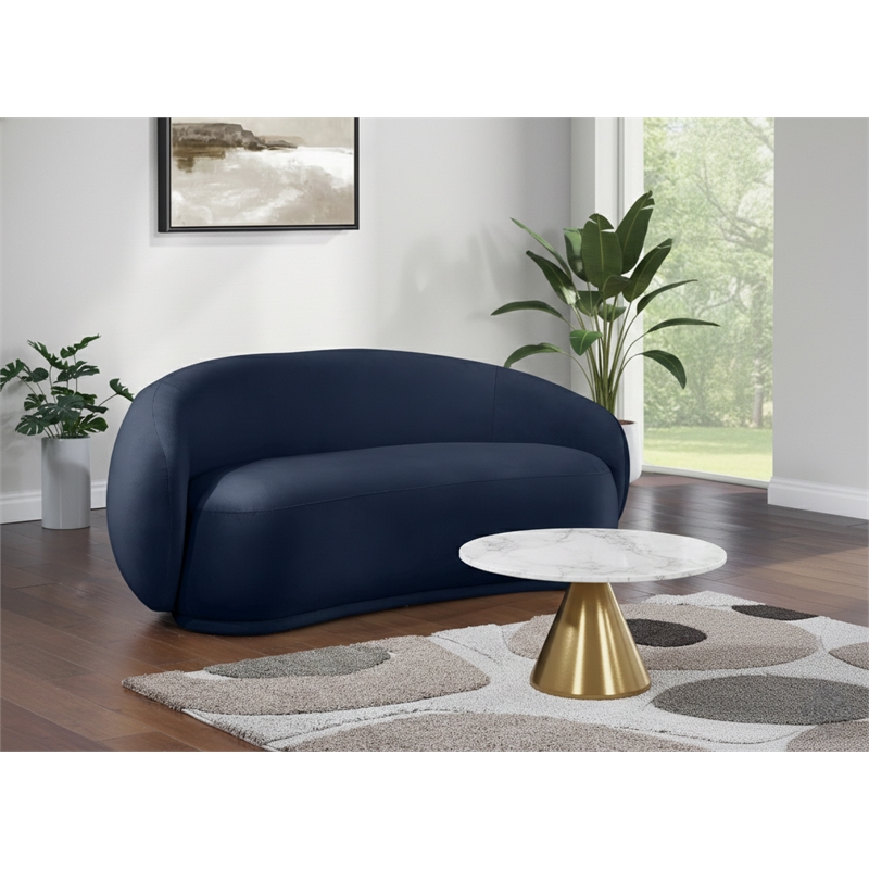 Meridian Furniture Emery Navy Velvet Loveseat