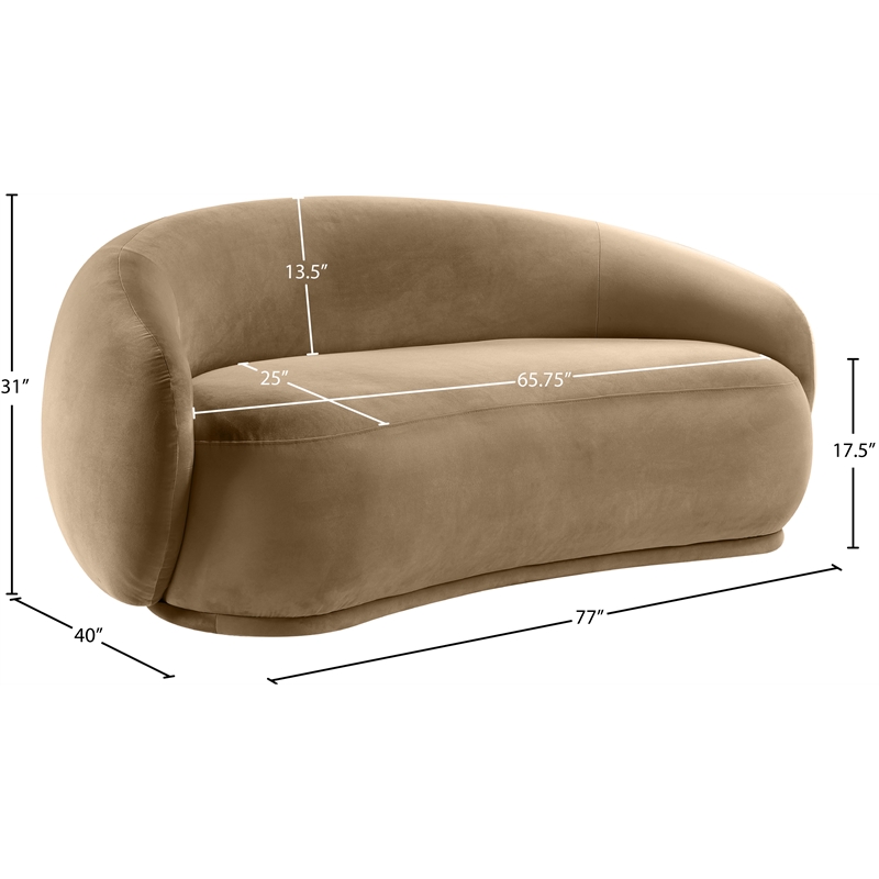 Meridian Furniture Emery Beige Velvet Loveseat