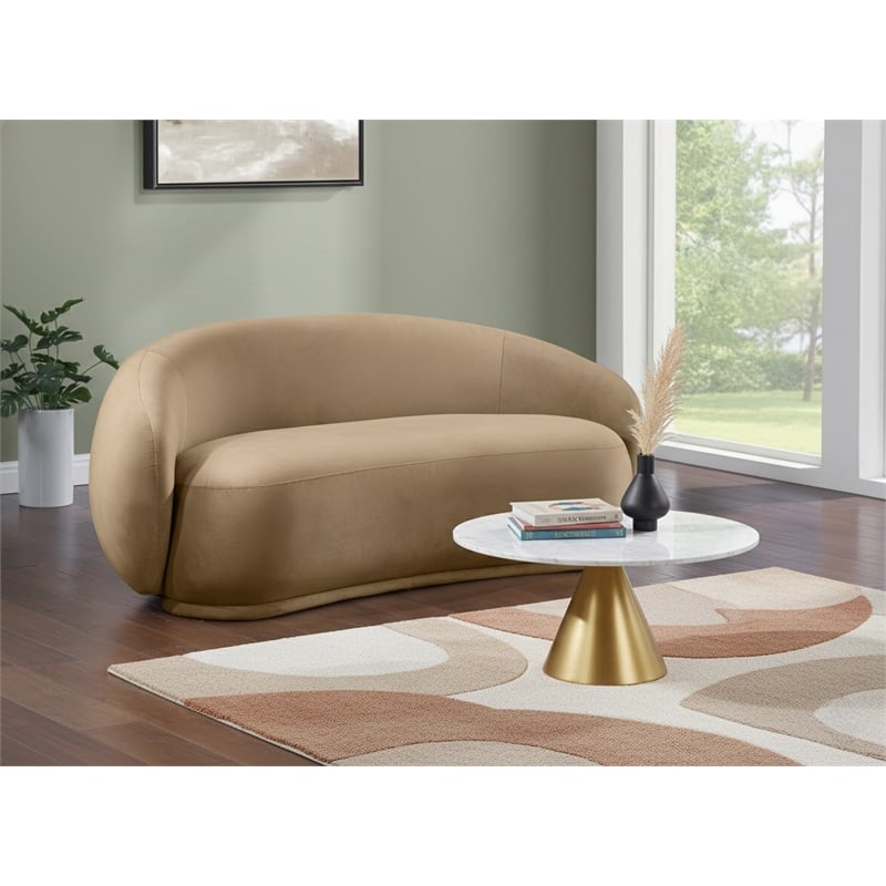 Meridian Furniture Emery Beige Velvet Loveseat
