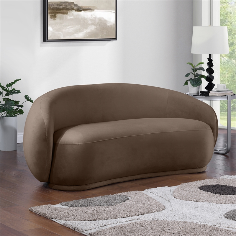 Meridian Furniture Emery Brown Velvet Loveseat