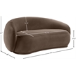 Meridian Furniture Emery Brown Velvet Loveseat