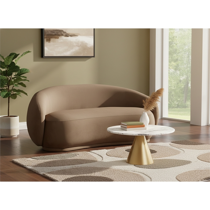 Meridian Furniture Emery Brown Velvet Loveseat