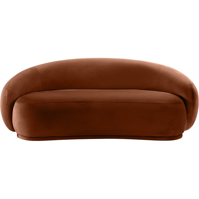 Meridian Furniture Emery Cognac Velvet Loveseat