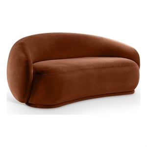 Meridian Furniture Emery Cognac Velvet Loveseat