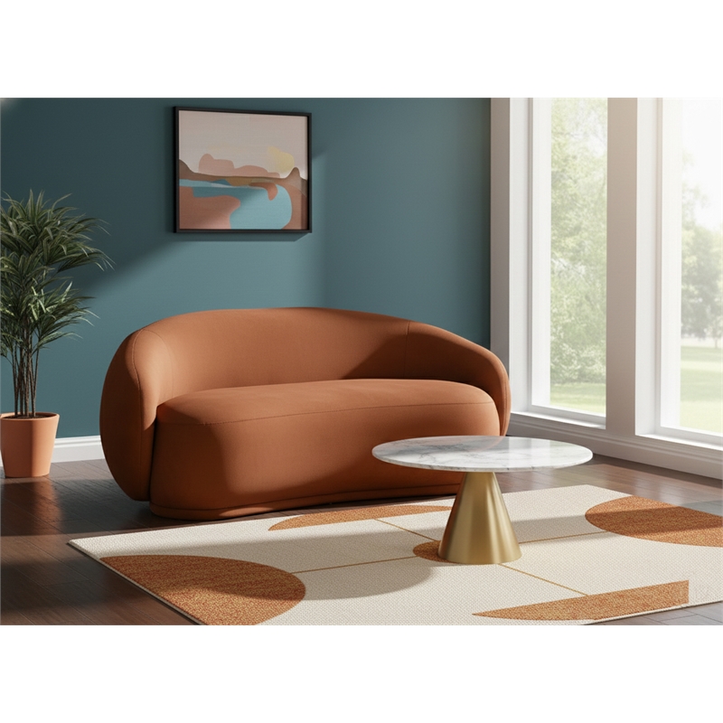 Meridian Furniture Emery Cognac Velvet Loveseat