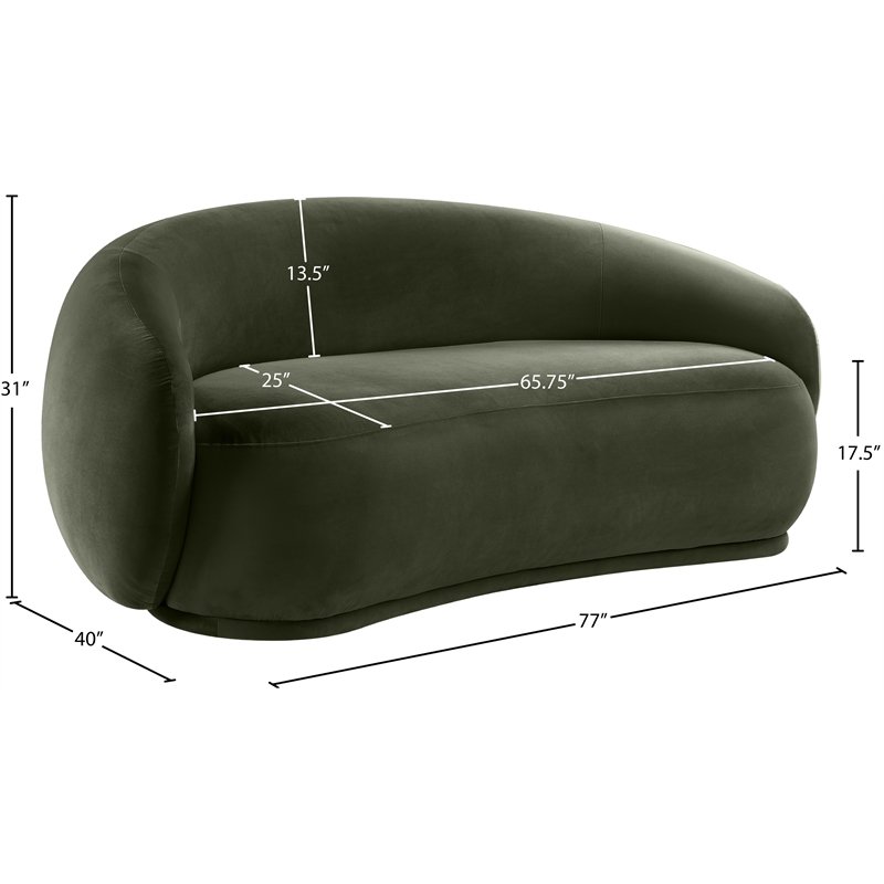 Meridian Furniture Emery Green Velvet Loveseat