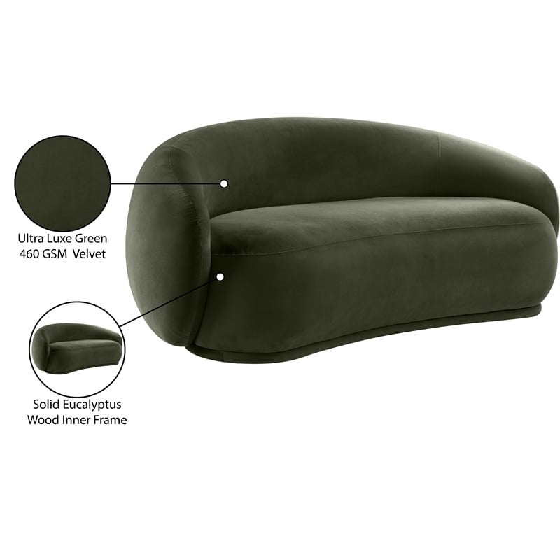 Meridian Furniture Emery Green Velvet Loveseat