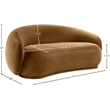 Meridian Furniture Emery Saddle Velvet Loveseat