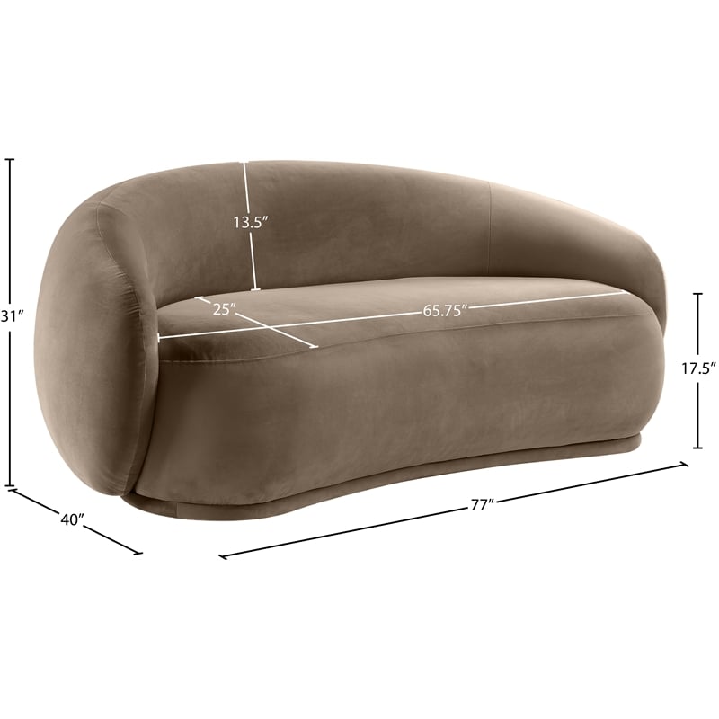 Meridian Furniture Emery Taupe Velvet Loveseat