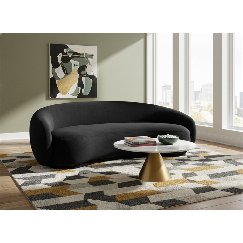 Meridian Furniture Emery Black Velvet Sofa