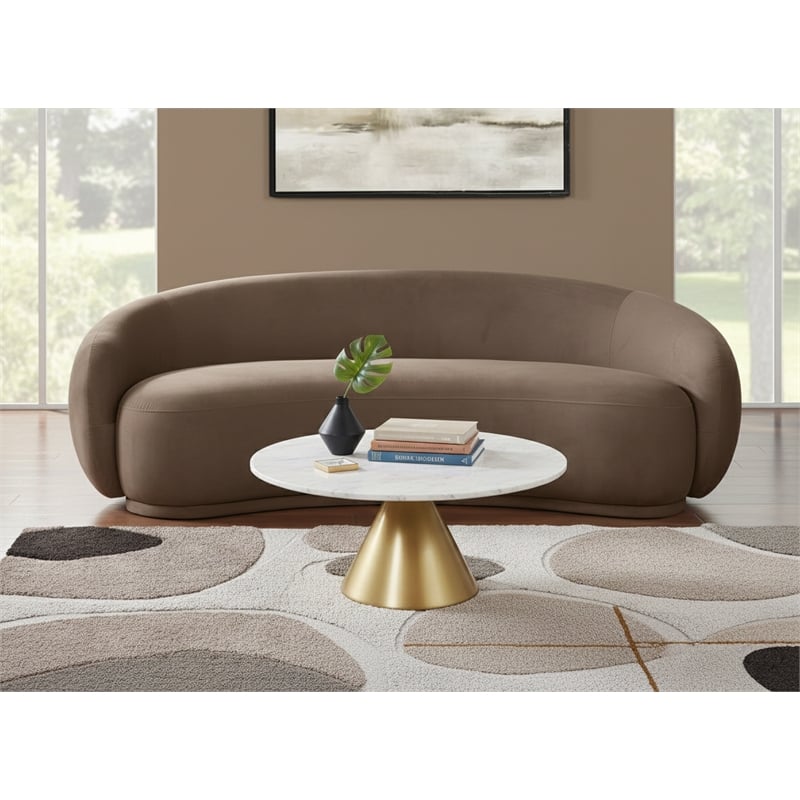 Meridian Furniture Emery Brown Velvet Sofa