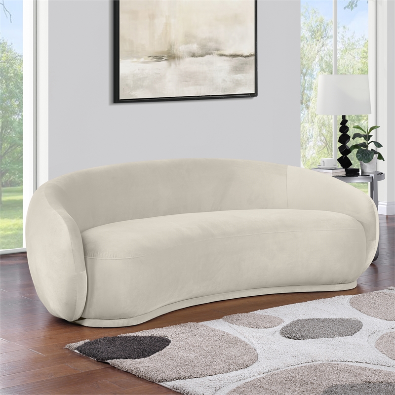 Meridian Furniture Emery Cream Velvet Sofa