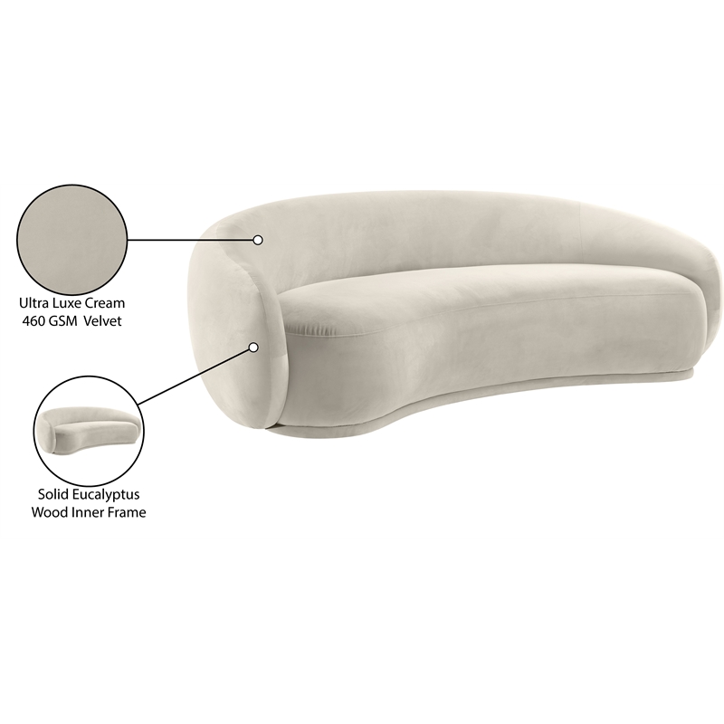 Meridian Furniture Emery Cream Velvet Sofa