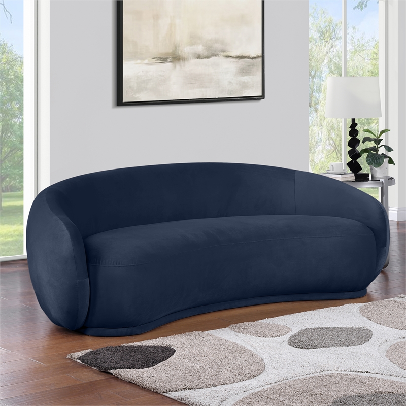 Meridian Furniture Emery Navy Velvet Sofa