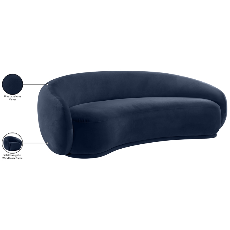 Meridian Furniture Emery Navy Velvet Sofa