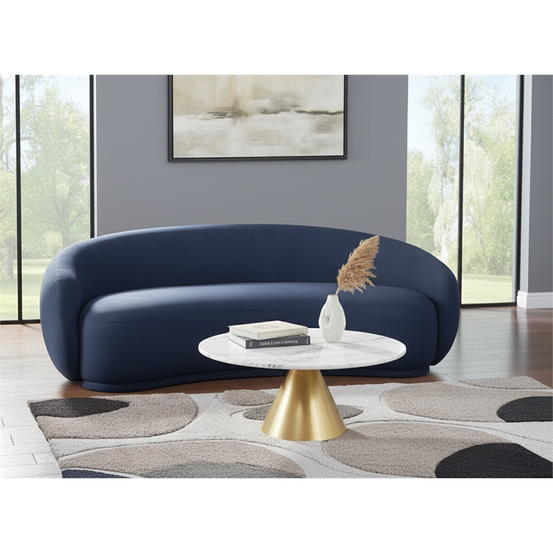 Meridian Furniture Emery Navy Velvet Sofa