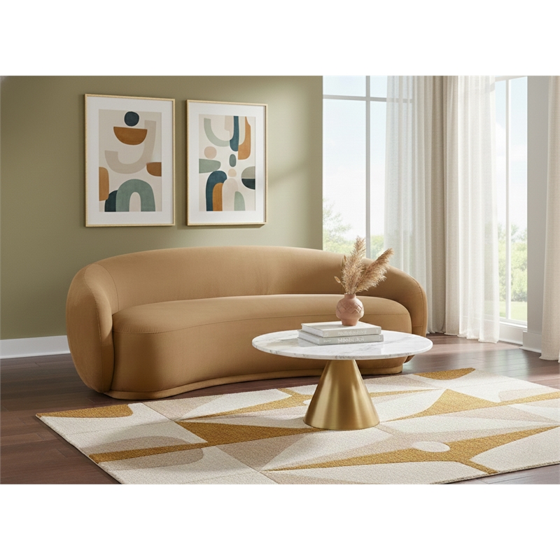 Meridian Furniture Emery Saddle Velvet Sofa