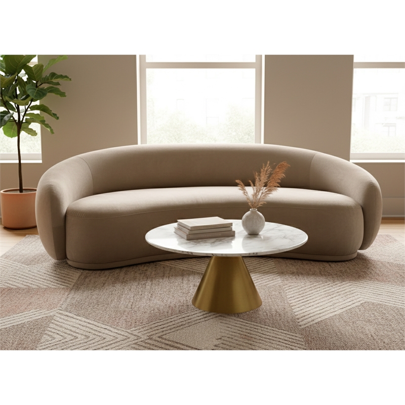 Meridian Furniture Emery Taupe Velvet Sofa