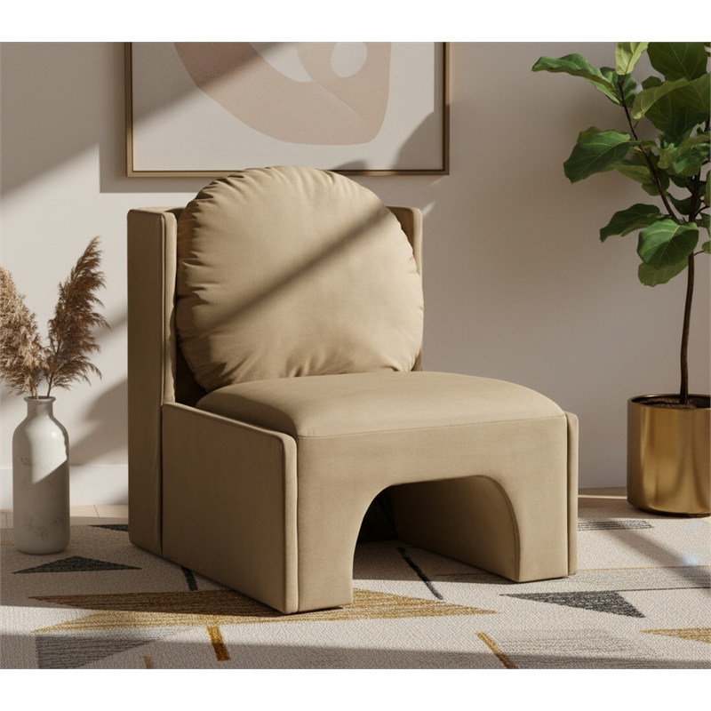 Meridian Furniture Sigma Beige Velvet Accent Chair