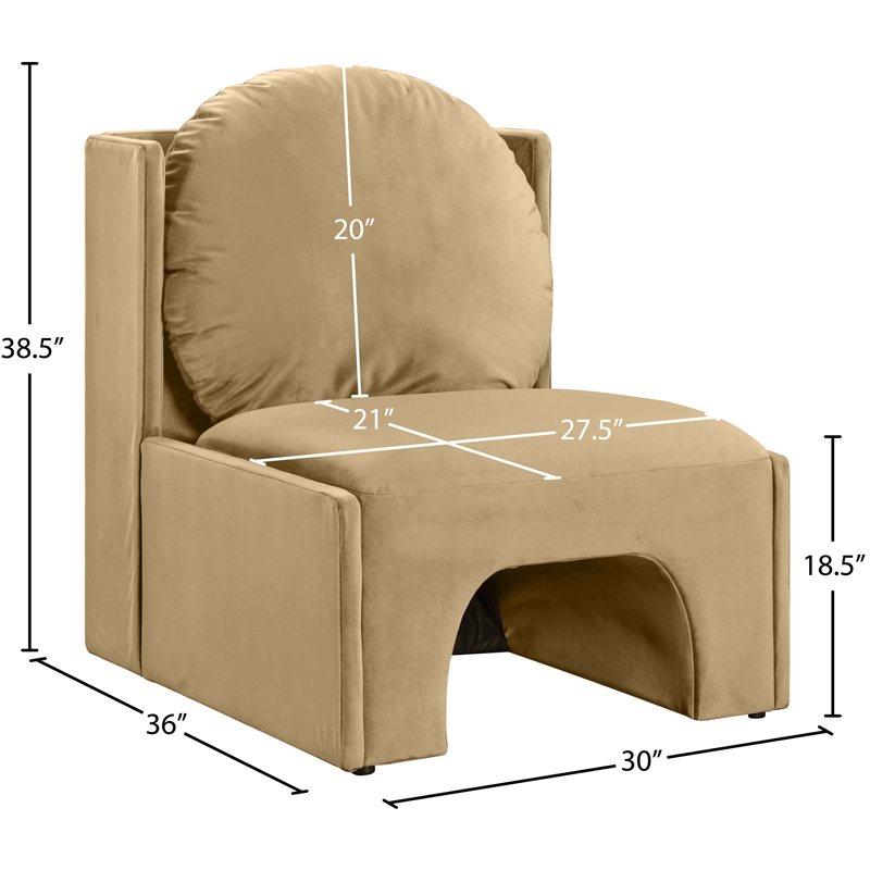 Meridian Furniture Sigma Camel Velvet Accent Chair