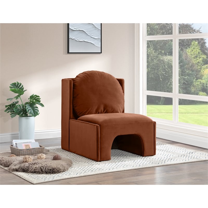 Meridian Furniture Sigma Cognac Velvet Accent Chair