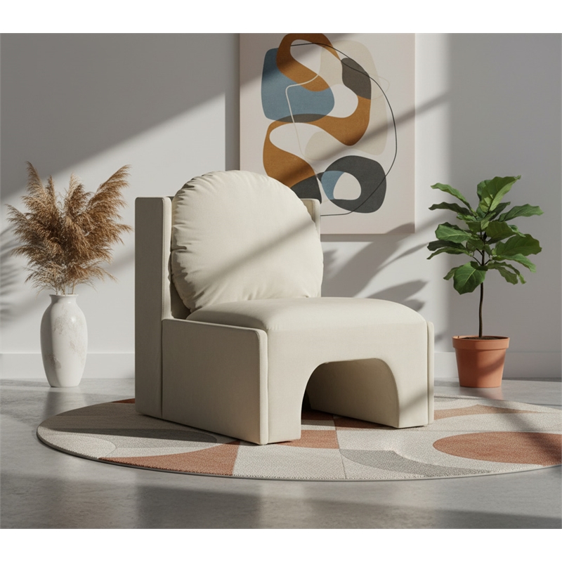 Meridian Furniture Sigma Cream Velvet Accent Chair