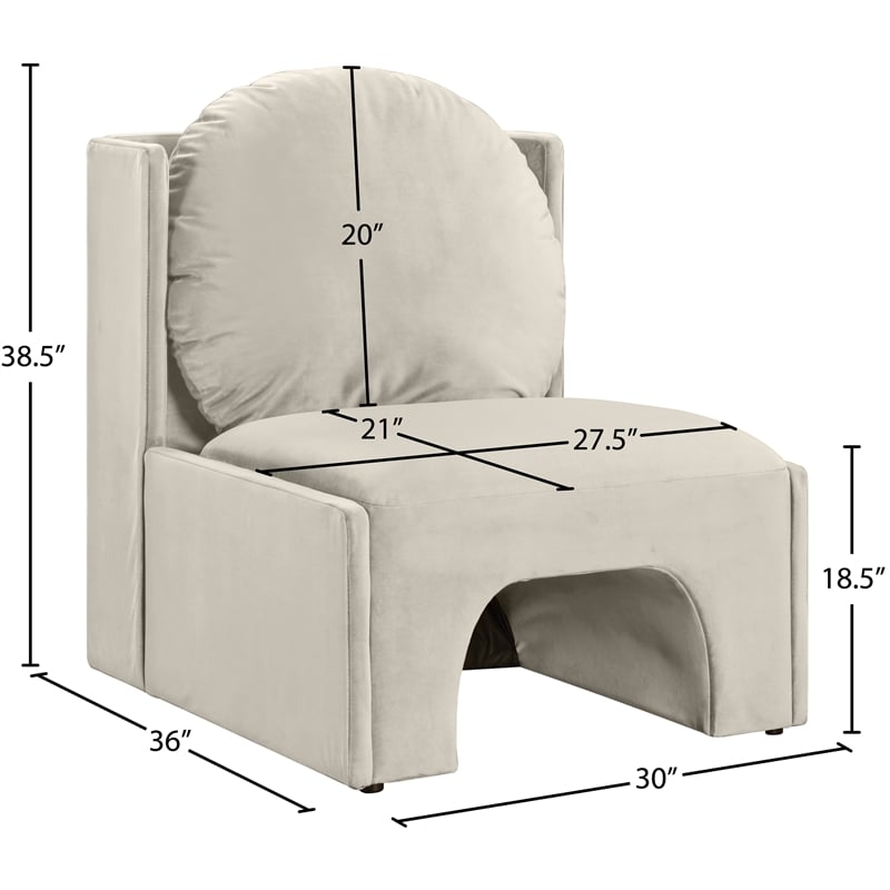 Meridian Furniture Sigma Cream Velvet Accent Chair