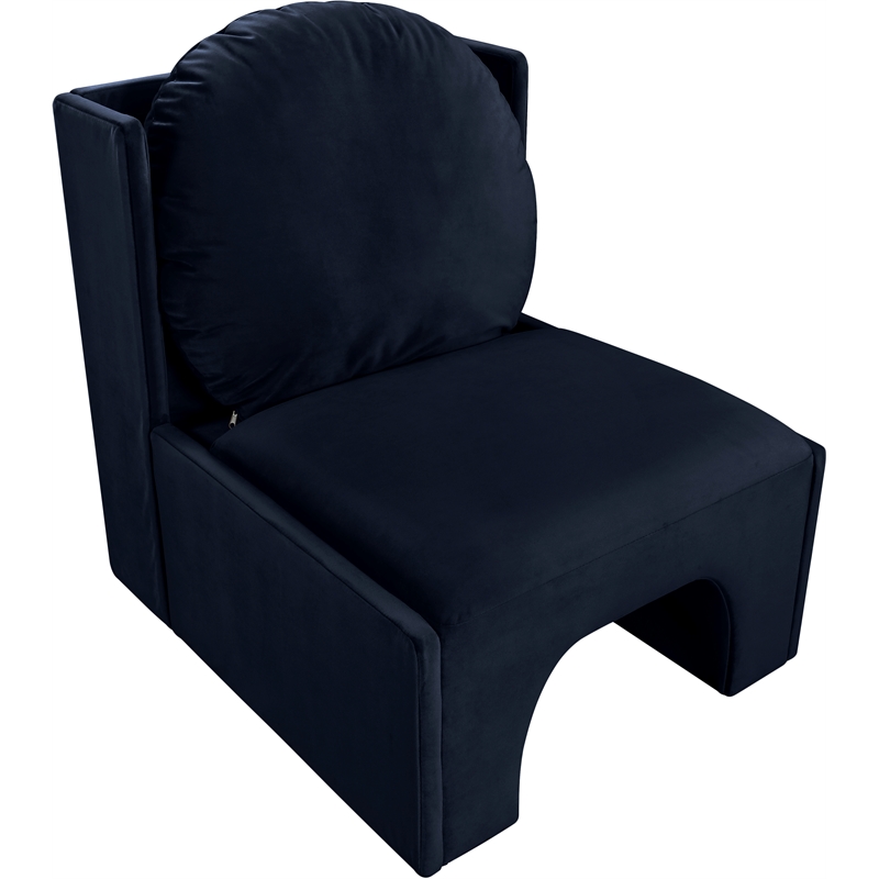 meridian furniture sigma navy velvet accent chair