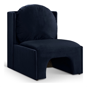 meridian furniture sigma navy velvet accent chair