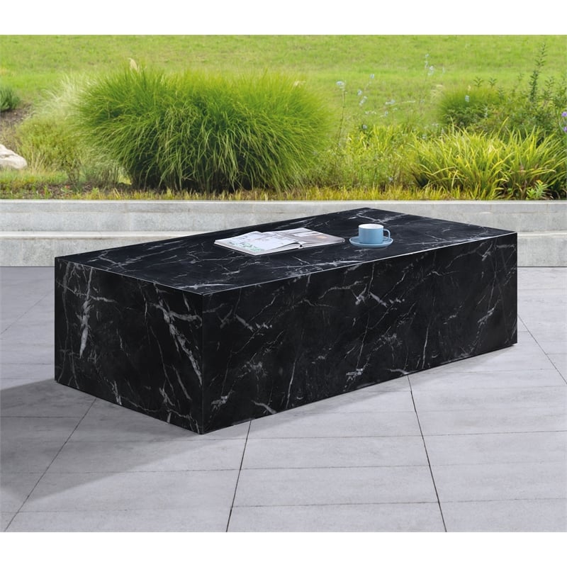 Meridian Furniture Piazza Black Concrete Indoor/Outdoor Coffee Table
