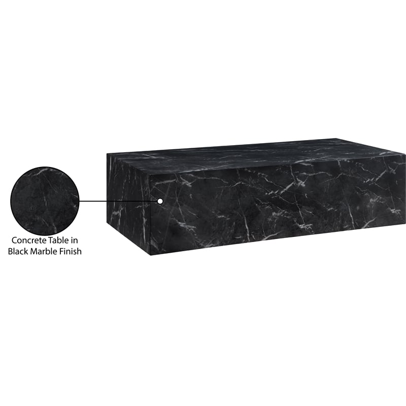 Meridian Furniture Piazza Black Concrete Indoor/Outdoor Coffee Table