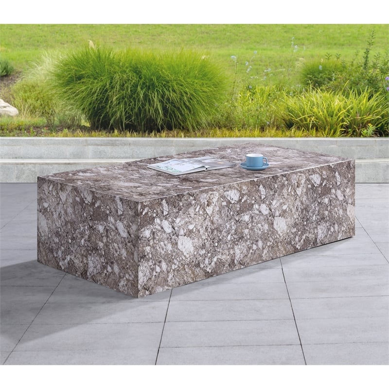 Meridian Furniture Piazza Brown Concrete Indoor/Outdoor Coffee Table